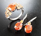 Комплект со спессартинами гранатами 12,51 карата