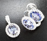 Комплект с танзанитами 4,56 карата и сапфирами