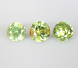 Набор из 3 уральских демантоидов 0,92 карата
