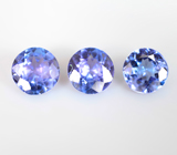 Набор из 3 танзанитов высокой чистоты 1,48 карата