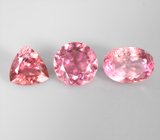 Набор из 3 розовых турмалинов 6,23 карата