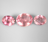 Набор из 3 розовых турмалинов 9,96 карата
