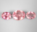 Набор из 3 розовых турмалинов 9,96 карата
