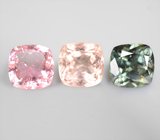 Крупный набор из 3 разноцветных турмалинов 13,42 карата