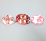 Крупный набор из 3 разноцветных турмалинов 12,76 карата