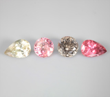 Набор из 4 разноцветных турмалинов 8,81 карата