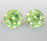 Пара уральских демантоидов 0,84 карата