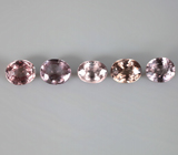 Набор из 5 гранатов со сменой цвета 2,36 карата