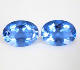 Крупная пара чистейших флюоритов со сменой цвета 17,54 карата