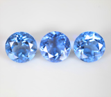 Набор из 3 чистейших флюоритов со сменой цвета 13,99 карата