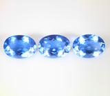 Крупный набор из 3 чистейших флюоритов со сменой цвета 26,53 карата