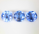 Крупный набор из 3 чистейших флюоритов со сменой цвета 17,39 карата