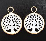 Подвесы для серег с резным перламутром