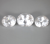 Без облагораживания! Крупный набор из 3 бесцветных топазов 24,18 карата