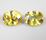 Редкая пара ярких сфенов 6,54 карата