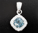 Кулон с редким индиголитом турмалином 2,06 карата и муассанитами