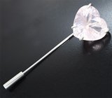 Булавка-брошь с розовым кварцем лазерной огранки 34,7 карата