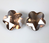 Крупная пара дымчатого кварца авторской огранки 17,29 карата