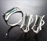 Комплект с индиголитами турмалинами 4,03 карата и лейкосапфирами