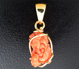 Кулон с резным solid кораллом 4,29 карата