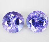 Пара танзанитов 2,45 карата