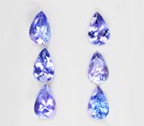 Набор из 6 танзанитов 5,49 карата