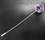 Брошь с чистейшим крупным уругвайским аметистом 28,94 карата