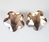 Крупная пара дымчатого кварца авторской огранки 17,15 карата