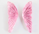 Пара пурпурно-розовых резных турмалинов 3,74 карата