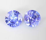 Пара насыщенных танзанитов 2,27 карата