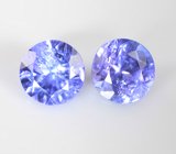 Пара насыщенных танзанитов 2,27 карата