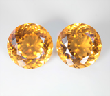 Крупная пара! Чистейшие цитрины топовых цветовых характеристик 62,14 карата