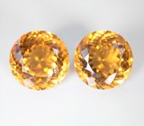Крупная пара! Чистейшие цитрины топовых цветовых характеристик 62,14 карата