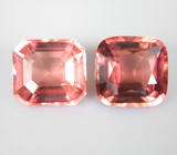 Пара оранжевато-красных турмалинов высокой чистоты 6,51 карата