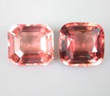 Пара оранжевато-красных турмалинов высокой чистоты 6,51 карата