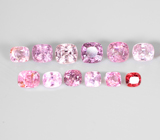 Крупный набор из 12 шпинелей 13,17 карата