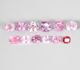 Крупный набор из 12 шпинелей 13,17 карата