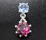 Кулон с умба сапфиром 0,53 и умбалитом гранатом 1,18 карата