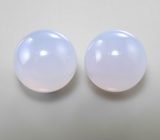 Крупная пара сфер голубого халцедона 25 карата