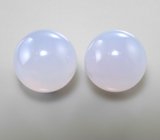 Крупная пара сфер голубого халцедона 25 карата