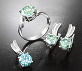 Комплект с муассанитами 4,64 карата