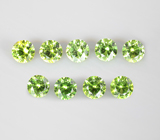 Набор из 9 уральских демантоидов 0,57 карата