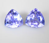 Пара насыщенных танзанитов 1,74 карата