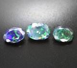 Крупный набор из 3 ограненных черных опалов 11,07 карата