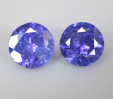 Пара танзанитов 2,41 карата