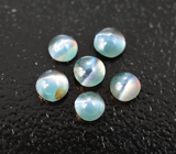 Набор из 6 хризобериллов с эффектом кошачьего глаза 1,04 карата