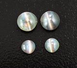 Набор из 4 хризобериллов с эффектом кошачьего глаза 1,55 карата