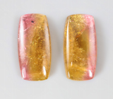 Крупная пара полихромных турмалинов 15,69 карата