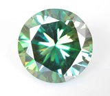 Крупный голубовато-зеленый муассанит 5,24 карата