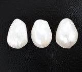 Набор из 3 кремово-белых жемчужин барокко 47,08 карата